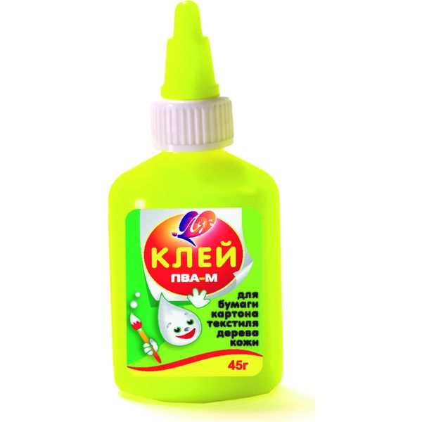 Клей ПВА-М ЛУЧ 45 г, желтый флакон с дозатором Клей ПВА-М ЛУЧ 45 г, желтый флакон с дозатором