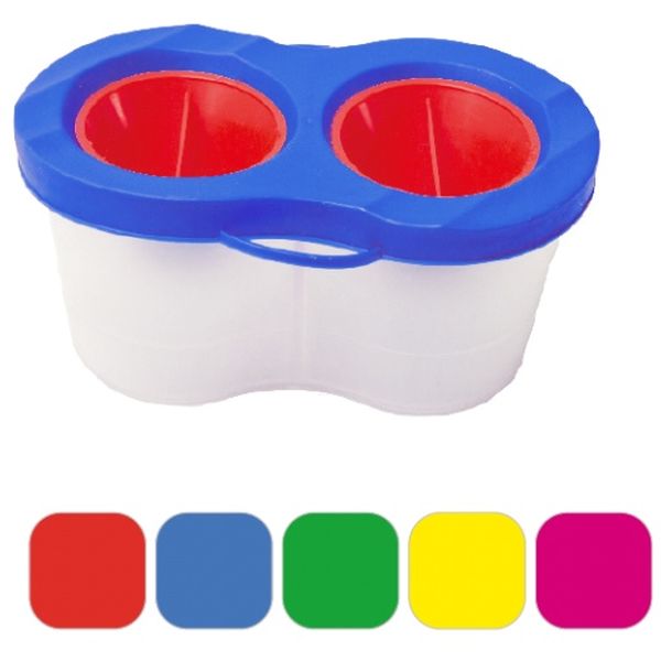 Стакан-непроливайка двойной, прозрач. емкость, цв. крышка с пробкой, ПЧЕЛКА_5 дизайнов