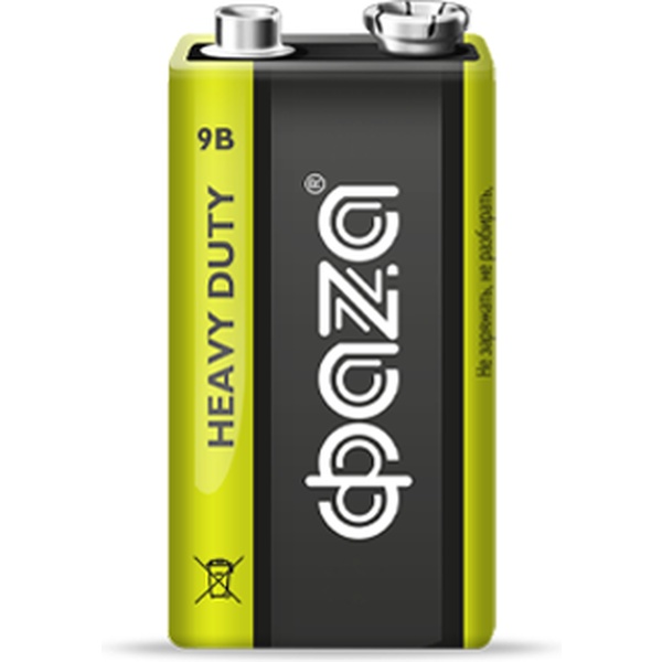 Батарейка 6R61/6F22/крона, 9.0 V, ФАZA Heavy Duty/солевая, т/у