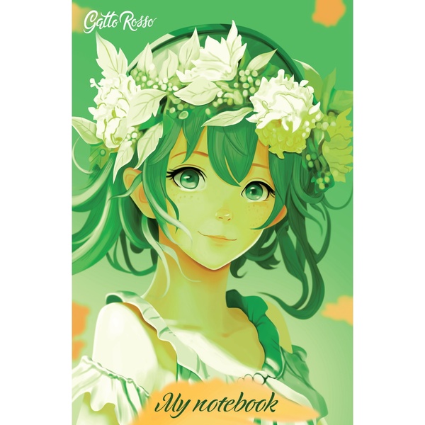 Блокнот на скобе А5, 40 л., клетка, 80 г/м2, выб. лак, Gatto Rosso My notebook_Невинность   Акция!