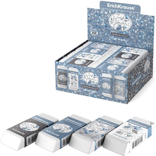 Ластик ErichKrause Frozen Beauty, TPR (Dust free), скошенный, 65*25*10 мм, карт. держатель, 4 дизайна Ластик ErichKrause Frozen Beauty, TPR (Dust free), скошенный, 65*25*10 мм, карт. держатель, 4 дизайна