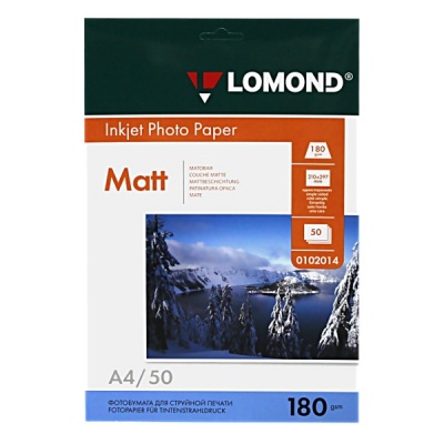 Фотобумага А4/180/50л. матовая 1-сторонняя Фотобумага А4/180/50л. матовая 1-сторонняя