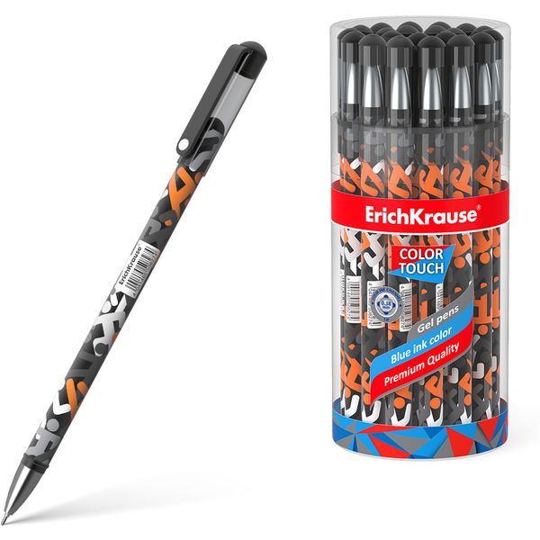 Ручка гелевая синяя, Ø 0.38 мм "игла", лин. 0.25 мм, ДП 500 м, soft touch, E. K. ColorTouch_Walkers АКЦИЯ!!!