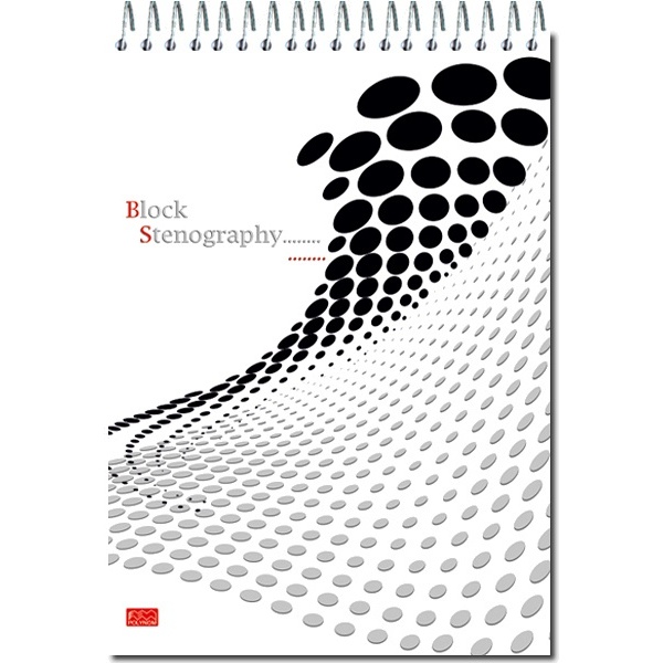 Блокнот на спирали А5, 60 л., клетка, 60 г/м2, жест. подложка, ПОЛИНОМ Steno_5 дизайнов