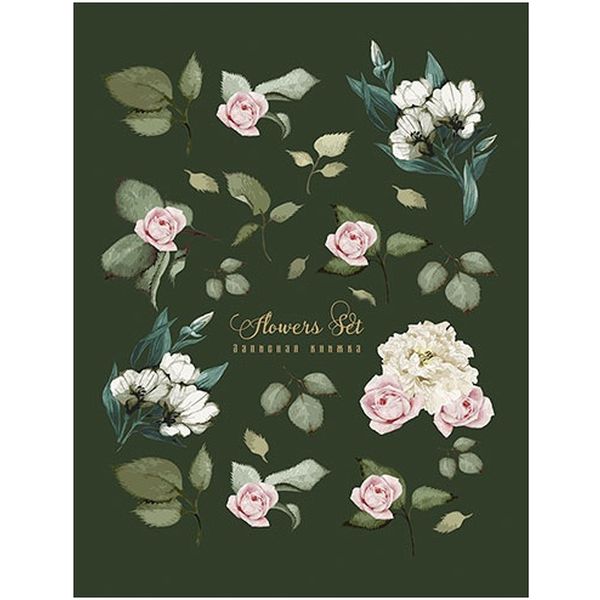 Блокнот в твердом переплете А6, 80 л., клетка, PLANO Цветы, лам. глянцевая  Акция!