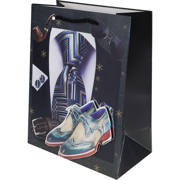 Пакет подарочный, 26*32*10 см, мел. бумага 210 г/м², матовый, Dream cards Модный набор 3D Акция!