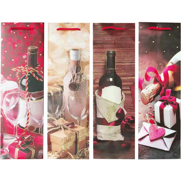 Пакет подарочный, 11*38*11 см, мел. бумага 210 г/м², deVENTE Present for you_4 дизайна (под бутылку) Пакет подарочный, 11*38*11 см, мел. бумага 210 г/м², deVENTE Present for you_4 дизайна (под бутылку)