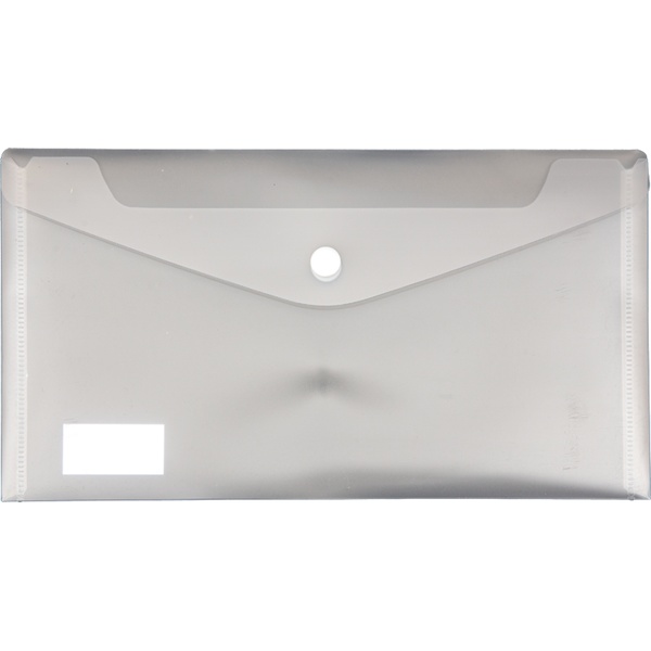 Папка-конверт на кнопке, DL, 300 мкм, прозрачная, deVENTE