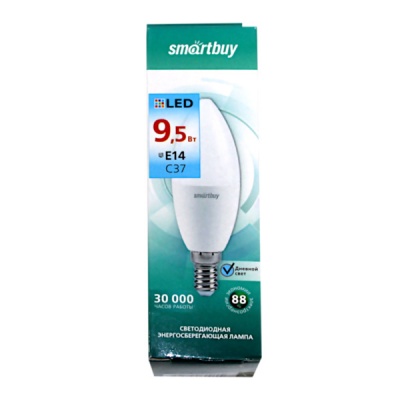 Лампа светодиодная (LED) Smartbuy C37 9,5W/4000K/E14