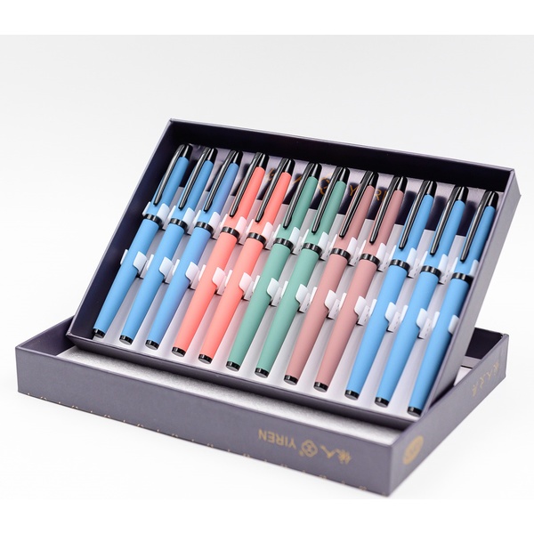 Ручка-роллер, синяя, Ø 0.7 мм, метал. корпус, софт-тач, MAYLOTT Colorio_4 дизайна