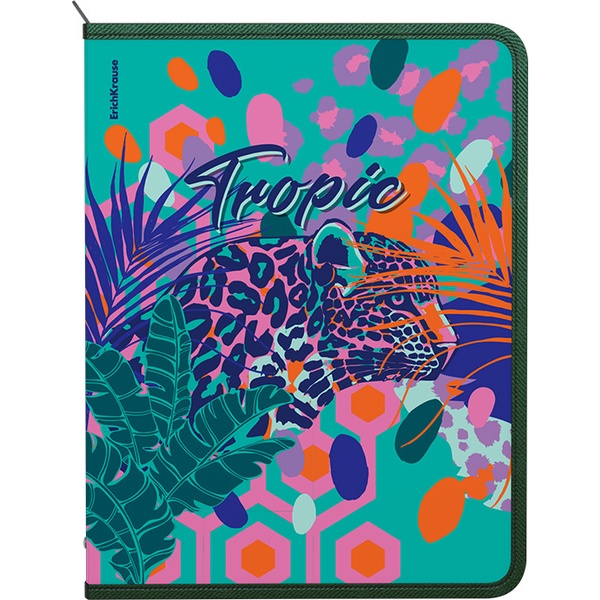 Папка А4+ на молнии (с 3-х сторон), 1 отд., PP 550 мкм, "песок", ErichKrause Tropical Папка А4+ на молнии (с 3-х сторон), 1 отд., PP 550 мкм, "песок", ErichKrause Tropical