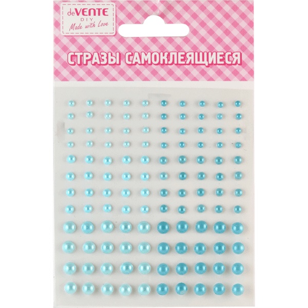 Стразы самоклеящиеся, карточка 95*105 мм (разный р-р), цв.: голубой/бирюзовый, deVENTE Жемчуг Стразы самоклеящиеся, карточка 95*105 мм (разный р-р), цв.: голубой/бирюзовый, deVENTE Жемчуг