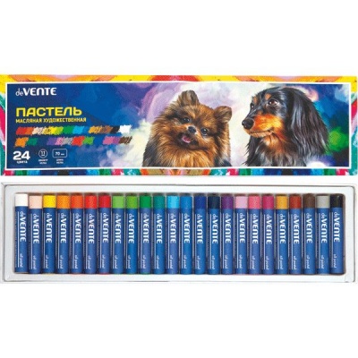 Пастель масляная в наборе deVENTE, 24 цвета, круглое сечение, инд. этикетка, к/к с коррексом
