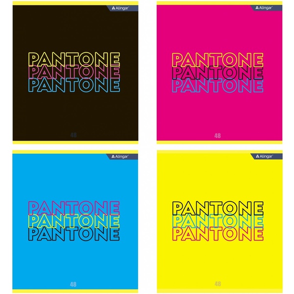 Тетрадь А5, клетка, 48 л., на скобе, 60 г/м², софт-тач, Alingar Pantone_4 дизайна Акция!