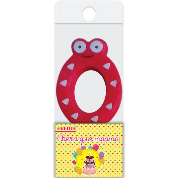 Свеча для торта Цифра «0», deVENTE Смешная_красная