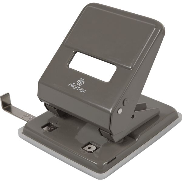 Дырокол на 45 л., 2 отв., металлический корпус, Attomex_серый