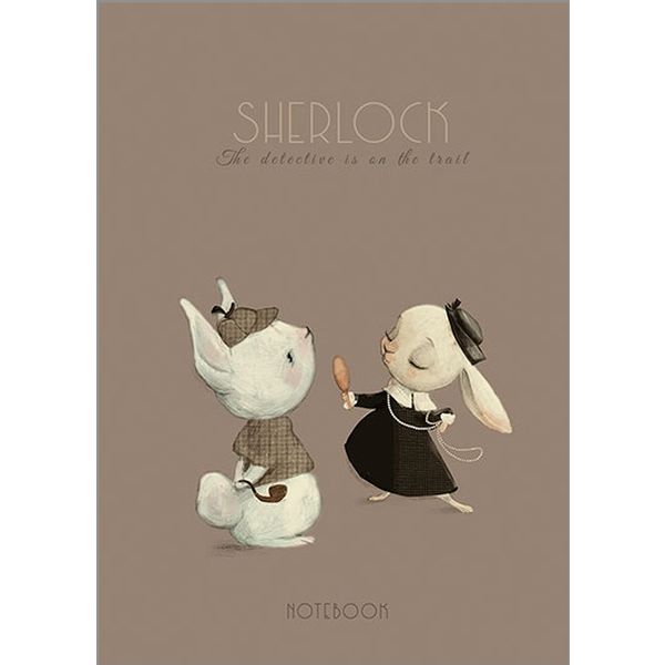 Блокнот на гребне А6, 80 л., клетка, 60 г/м², вд-лак, PLANO Милые сыщики   Акция!