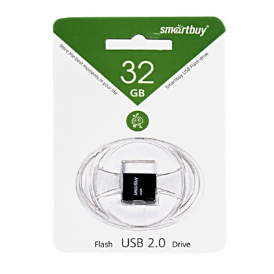 Флеш-накопитель USB 2.0, 32 ГБ, Smartbuy LARA Black/черный