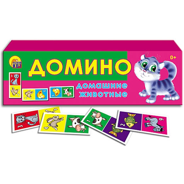 Домино детское. Домашние животные, 28 фишек (пластик), 3+ Домино детское. Домашние животные, 28 фишек (пластик), 3+