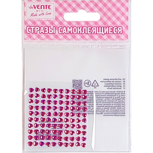 Стразы самоклеящиеся Ø4 мм, 100 шт., цв.: пурпурный, deVENTE Heart (Сердце) Стразы самоклеящиеся Ø4 мм, 100 шт., цв.: пурпурный, deVENTE Heart (Сердце)