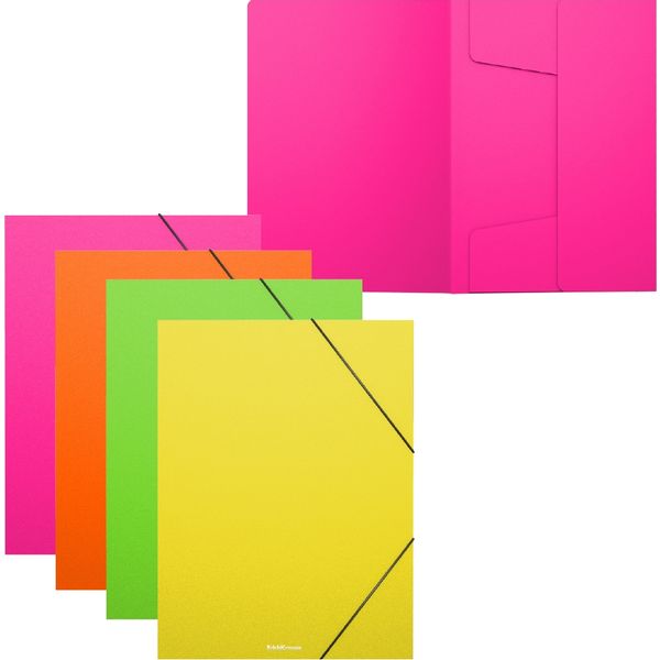 Папка А5+ на резинках, 1 отд., PP 550 мкм, "песок", непрозрач., ErichKrause Matt Neon_4 дизайна