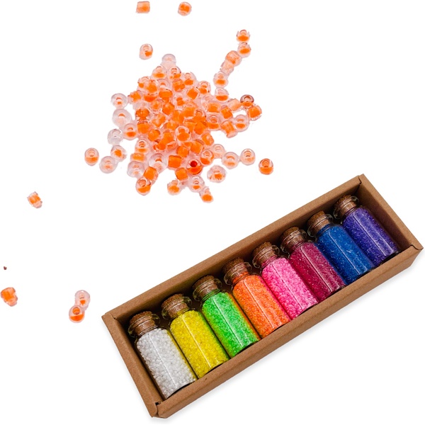 Бисер круглый Ø2 мм, 8 цв. по 10 г, MAYLOTT Selvatica (стекл. колбы)