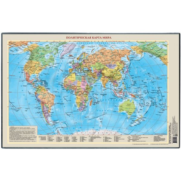 Покрытие настольное DPSkanc Политическая карта мира, 380*590 мм, картон/пвх