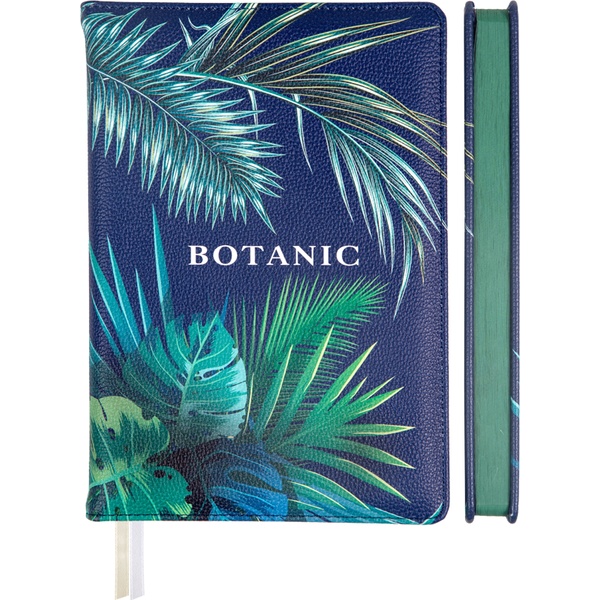 Ежедневник недатированный, А5, 136 л., 70 г/м2, тв. перепл., и/к, поролон, deVENTE Botanic_синий  Акция!