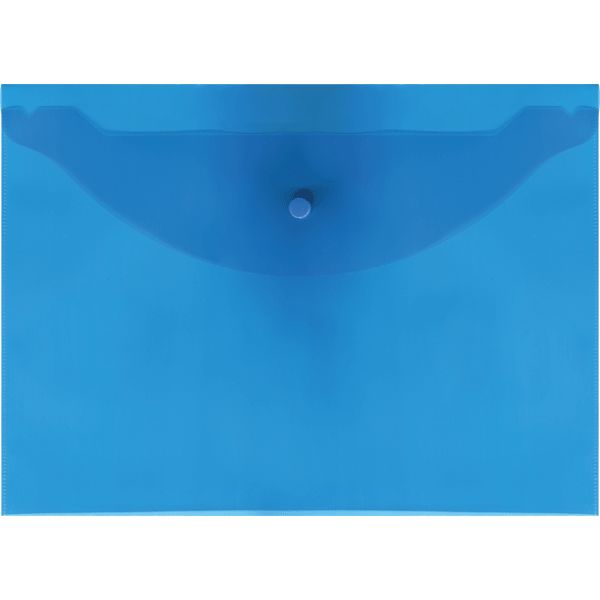 Папка-конверт на кнопке, А4, PP 120 мкм, полупрозрачная, Attomex_синяя