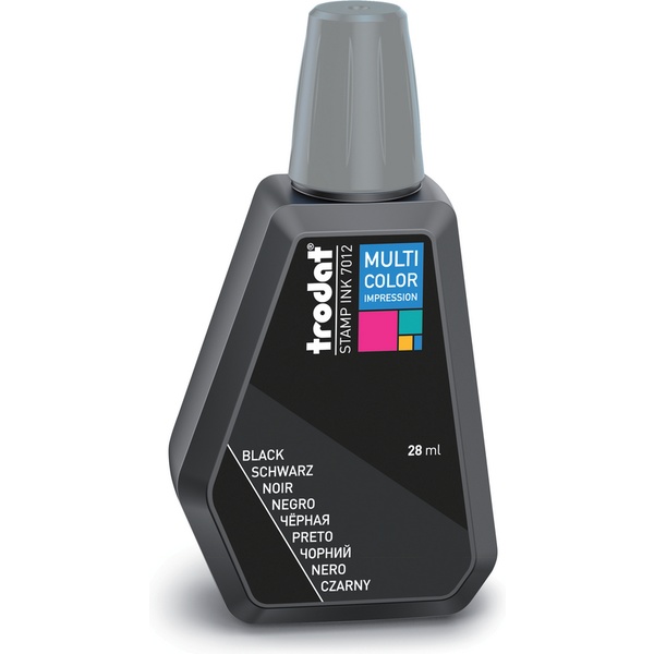 Краска штемпельная TRODAT Multi Color, 28 мл, на водной основе, черная
