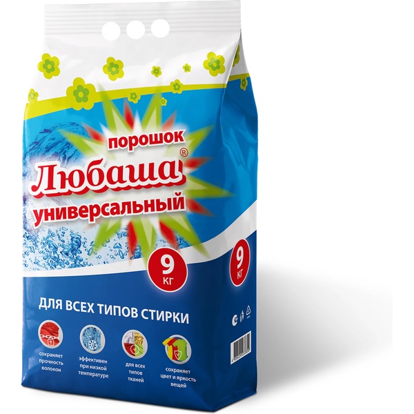 Стиральный порошок универсальный ЛЮБАША, 9000 г.