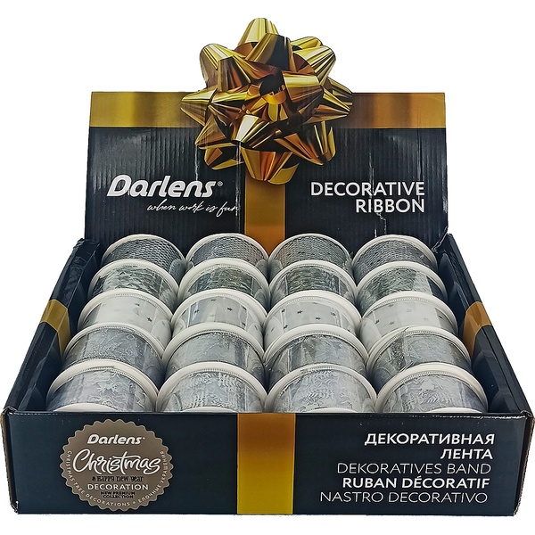 Лента упаковочная, Darlens, 5мм*27м, ассорти