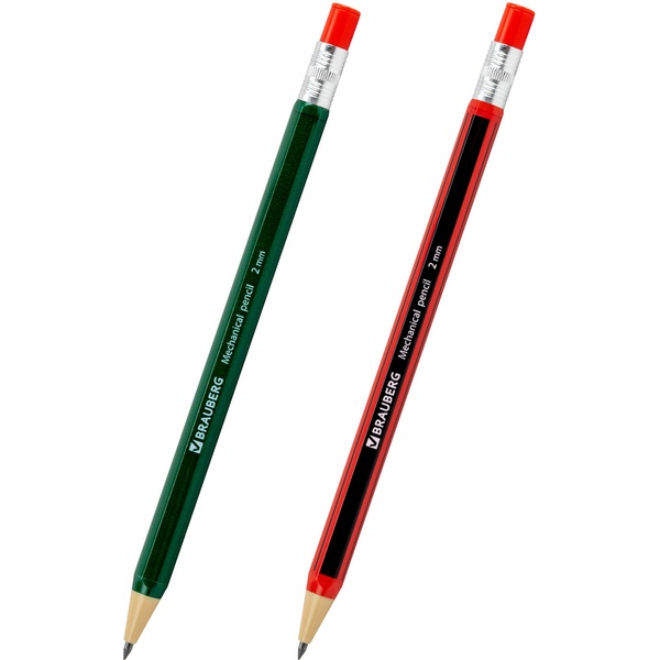 Карандаш механический цанговый 2.0 мм, НВ,  STYLE, точилка, корпус ассорти*