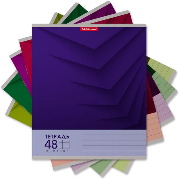 Тетрадь 48 л., клетка, 60 г/м2, обл. мел. картон, с/углы, ErichKrause Duotone Next_MIX-PACK Тетрадь 48 л., клетка, 60 г/м2, обл. мел. картон, с/углы, ErichKrause Duotone Next_MIX-PACK