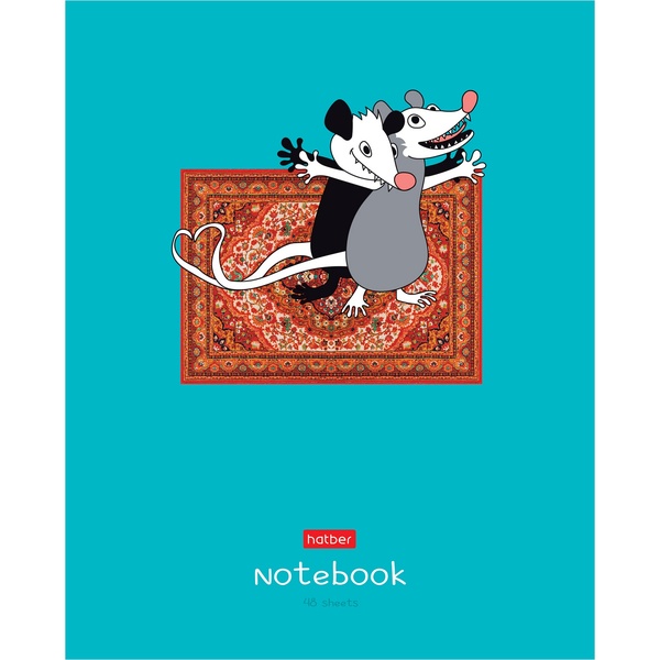 Тетрадь А5, клетка, 48 л., на скобе, 65 г/м², Hatber На ковре_5 дизайнов