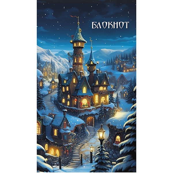 Блокнот на скобе А7, 16 л., клетка, 60 г/м², вд-лак, PLANO Сказочный городок Блокнот на скобе А7, 16 л., клетка, 60 г/м², вд-лак, PLANO Сказочный городок