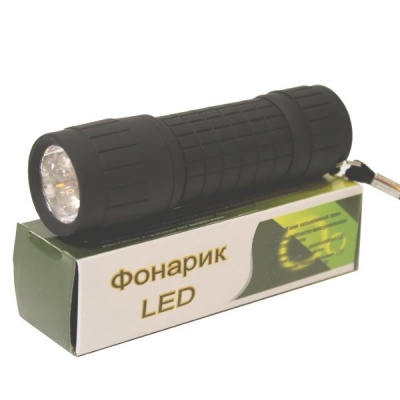 Фонарь карманный Канц21 HEX-06, 6 LED, 1 режим, прорезиненный корпус, петля д/подвеса, черный