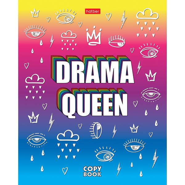 Тетрадь А5, клетка, 48 л., на скобе, 60 г/м², Hatber CrazyColor_5 дизайнов  Акция!