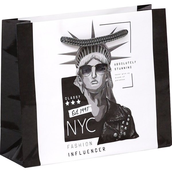 Пакет подарочный, 27*23*11 см, мел. бумага 157 г/м², глянц., горизонтальный, Статуя свободы Акция!