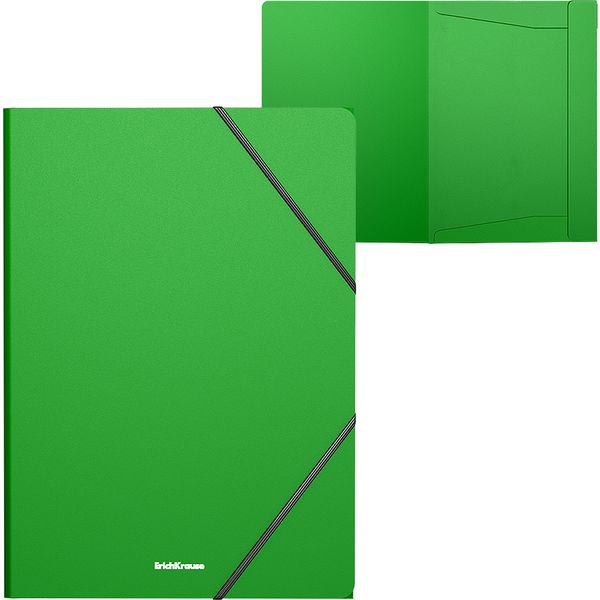 Папка на резинках, A4, PP 400 мкм, "песок", ErichKrause Matt Classic_зеленая Акция!