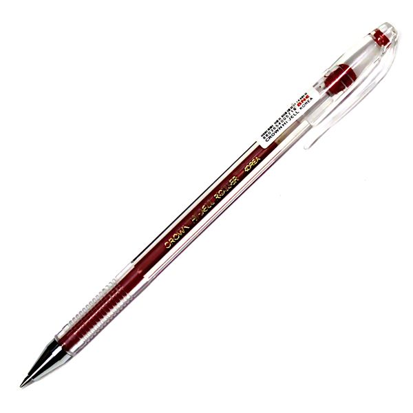 Ручка гелевая красная, 0.5 мм, узел Standard, рифл. грип, Crown Hi-Jell Color Ручка гелевая красная, 0.5 мм, узел Standard, рифл. грип, Crown Hi-Jell Color
