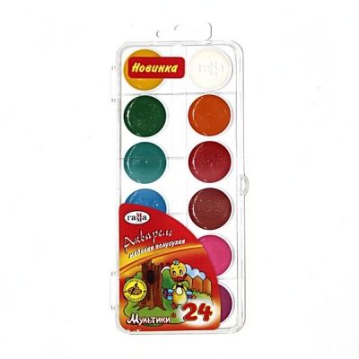 Акварель медовая 24 цвета ГАММА Мультики, п/пенал, без кисти (6+) Акция!