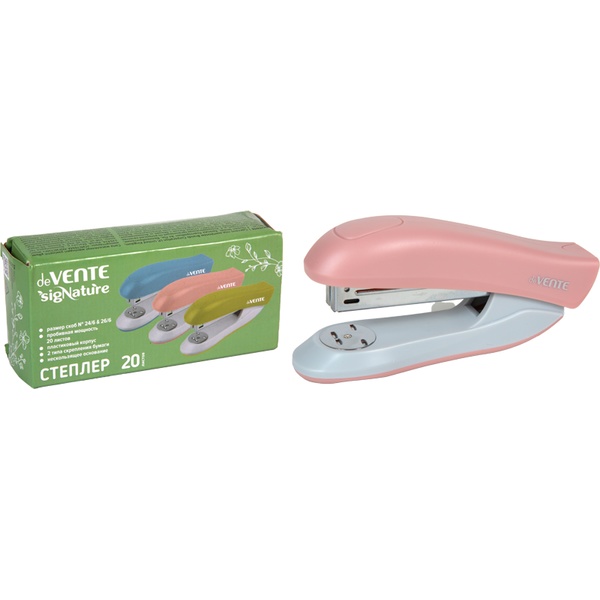 Степлер №24/6 26/6, до 20 л., deVENTE sigNATURE_пудрово-розовый