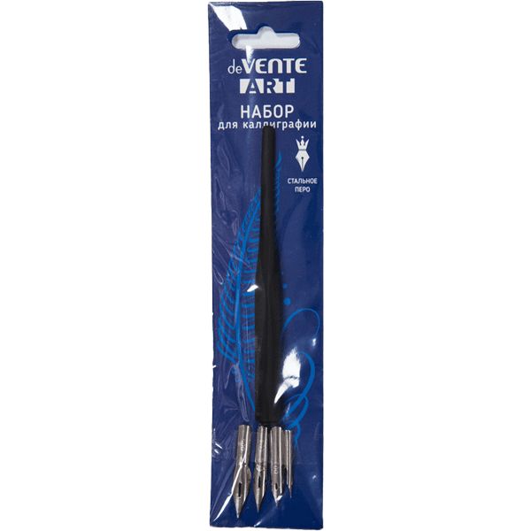 Перья для каллиграфии deVENTE Art, 4 шт. (0.3 - 1), острый н-к, пластик. ручка, в п/п
