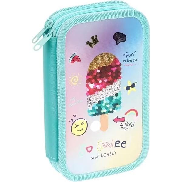 Пенал 2 отд., на молнии, 190*110*30 мм, лам. картон, ArtSpace Ice Cream