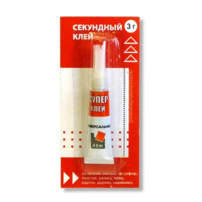 Клей секундный универсальный Суперклей, туба 3 г, блистер