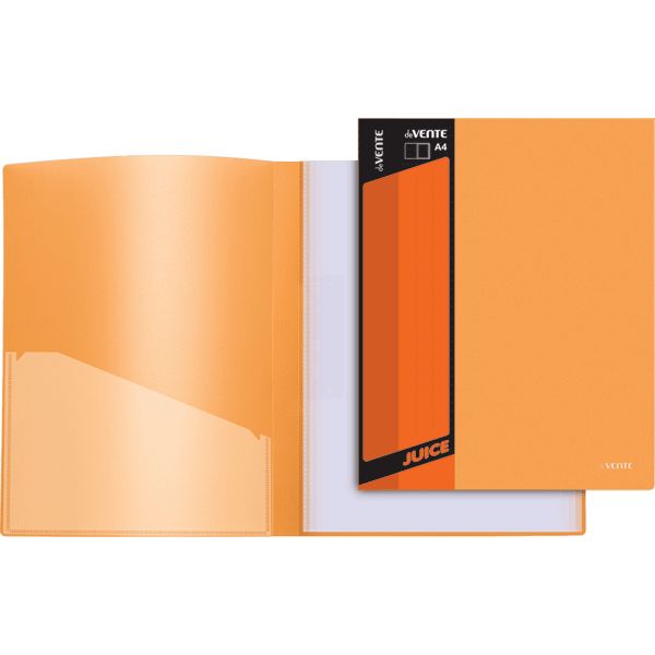 Папка с 40 файлами А4, PP 450/30 мкм, "песок", торц./вн. карм., deVENTE Juicy/ Оранжевая