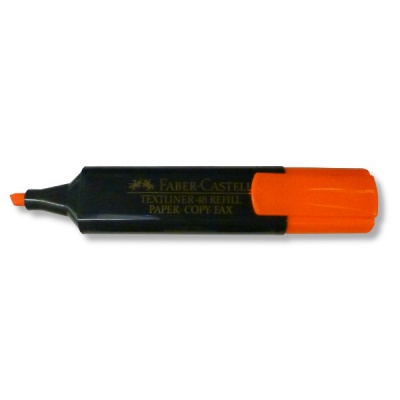 Текстовыделитель Faber-Castell 48, оранжевый, линия 1-5 мм, н-к "клин", плоский корпус Текстовыделитель Faber-Castell 48, оранжевый, линия 1-5 мм, н-к "клин", плоский корпус