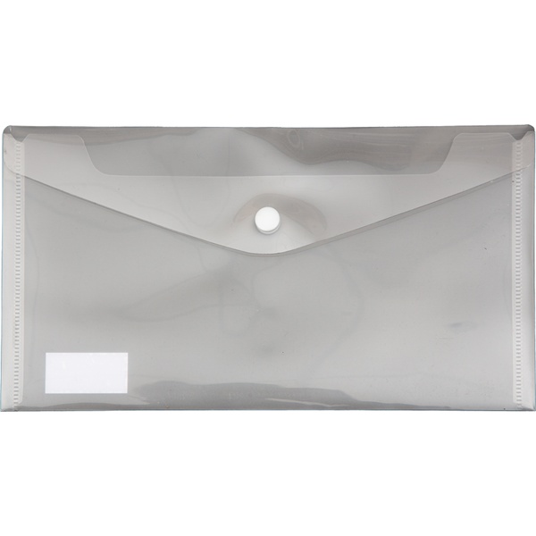 Папка-конверт на кнопке, Travel-size (DL), 180 мкм, прозрачная, deVENTE
