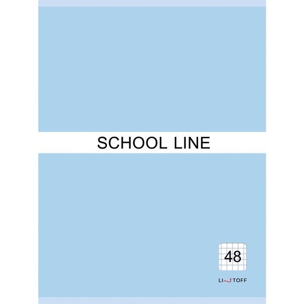 Тетрадь А4, на скобе, 48 л., клетка, 60 г/м2, обл. мел. картон, Listoff Basic line_Blue Тетрадь А4, на скобе, 48 л., клетка, 60 г/м2, обл. мел. картон, Listoff Basic line_Blue